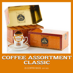 Bacha Coffee | Assorted Coffee Taster 100% Arabica Beans x25 Individually Wrapped Single Serve Filter Bags