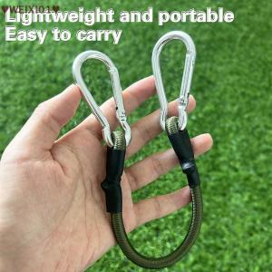 Nnuo 30 60 90 120cm Carabiner Elastic Rope Outdoor Camping Luggage Strap Clothesline Stretch Durable Camping Equipment Multifunction
