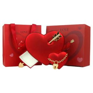 Hộp hiển thị trái tim độc đáo với tổ chức Lưu trữ mũi tên cho nhẫn và dây chuyền kỷ niệm và quà tặng sinh nhật