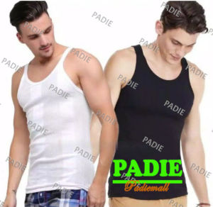 PADIe - 6 PCS Singlet Pria / Kaos Dalam Laki-Laki Cowok VEGAS Putih/Hitam Size M L XL XXL(LLL)