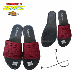 Sandal Wanita Sandal Slop Wanita Rajut Premium - Rajut Warna Hitam