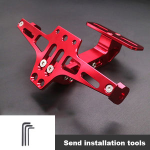 Universal Motorcycle License Plate Holder LED Lights Adjustable Rear Fender Eliminator Bracket Mount