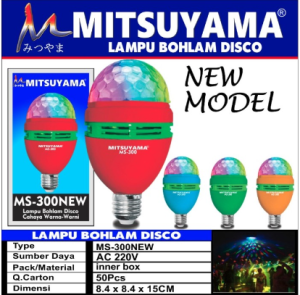 Bisa COD - Lampu Disco Flexible Putar MS-351 Cahaya Warna Warni Lampu Hias LED Fitting E27 RGB 4Watt