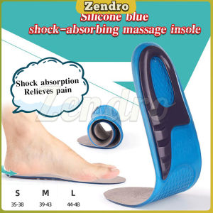 ZEO Elastic Silicone Gel Orthotic Sport Insert Running Insoles support arch massage Shoes pads Cushion Blue