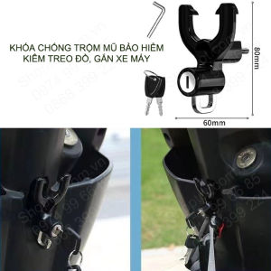 Khóa chống trộm mũ bảo hiểm gắn xe máy kiêm móc treo đồ đa năng làm bằng hợp kim (KCTM.0698)