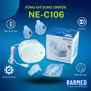 Máy xông khí dung Omron NE-C106 hỗ trợ hen suyễn viêm phế quản hô hấp