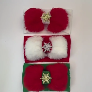 Christmas Baby Headband Breathable Headwear Elastic Hairband Toddlers Hair Ornament Shower Gift for Baby Photoshoots