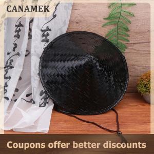 【 CANAMEK 】 Hat Samurai Straw Ninja Chinese Cosplay Japanese Rice Asian Bamboo Conical Hats Party Farmer Cone Decor Cap Decorative
