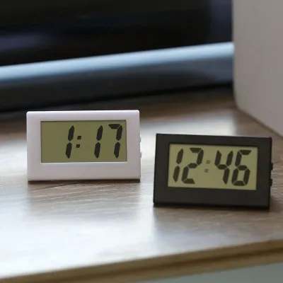 Jam Digital LCD Mini Aesthetic Estetik Jam Meja Portable - WHITE SUDAH TERMASUK BATRE