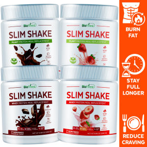 Biofinest Slim Shake Whey /Plant Protein Meal Replacement Powder - 23 Vitamins Minerals Probiotic Digestive Enzyme Garcinia Cambogia - Slimming Fat Burner Weight Loss Carb Blocker Metabolism Booster Detox Bloating Hunger Craving - 0 Sugar 280g