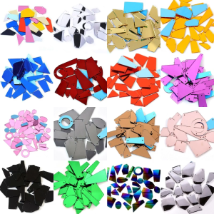 20/50pcs Mix Size Acrylic Mirror Sewing Rhinestones Curved-Flat Back Sewing Stones Sew On DIY Crafts for Garment Clothes