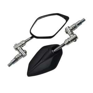 2PCS CHROME STEM LEGITMOTO X MOKOTO ELITE SERIES UNIVERSAL VISION X NON GRADED SIDE MIRROR FOR ANY MOTORCYCLE COD