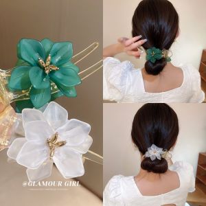 Flower Hair Clip Back Head Hairpin Bun Hair Clip Hair Pin Hair Accessories Womens Headdress