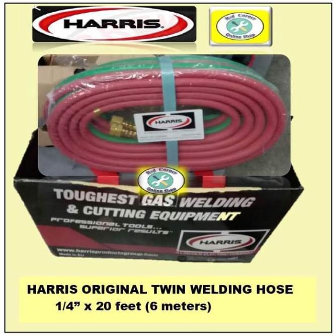 [4] HARRIS TWIN WELDING HOSE ACETYLENE/OXYGEN COMPLETE WITH FITTINGS (1