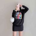 9113-LongSleeve Waffle Terno Skirt with Two Side Pocket Can fit to S-M/L-XL. 