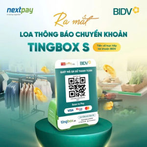(Hàng VN Siêu Bền) Loa thông báo nhận tiền chuyển khoản TingBox - Tự động đoc bằng giọng nói ngay khi khách hàng thanh toán thành công - Tiền về thẳng tài khoản BIDV - Free mọi loại phí