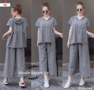 SET STELAN 749-80 HOODIE KULOT BAHAN KATUN REALPICT FIT TO L LD 98 CM