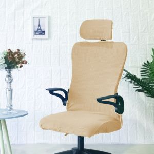NEXASHOP Solid Color Office Chair Cover Elastic Washable Gaming Chair Cover Headrest Cover Armchair Slipcovers
