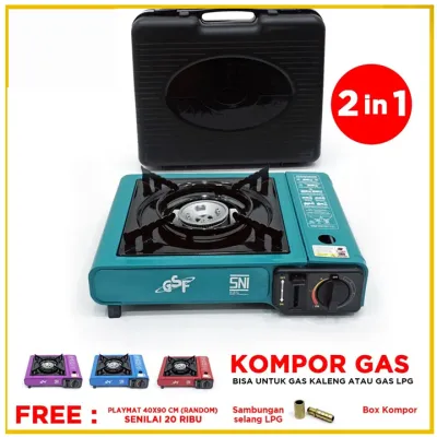 Kompor gas portable 2 in 1 kompor portable kompor gas camping (bisa gas kaleng & tabung gas) PROTEBLE GSF 3616 MURAH PROMO TAHUN BARU