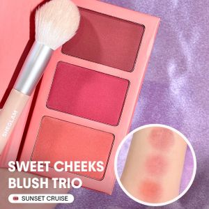 SHEGLAM Sweet Cheeks Blush Trio Highly Pigmented Silky Blendable Long-Lasting Multi-Use Face Blush Makeup