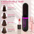 Cordless Hair Straightener Brush for Women, Go Brush Pro Rechargeable Electric Hot Hair Straightener Comb, PortableHeated Hair Straightening for Travel (Black). 