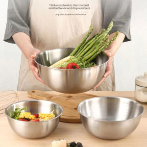 Stainless Steel Mixing Bowl Multifunctional Baking Mixing Bowl Fruit Salad Bowls Food Storage Container Kitchen Baking Bowl