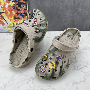 2024 Newmen graphic tie dye clog couple sandals solid color official sandals for women slippers