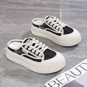 [Free Shipping] Thick-Soled Lace Mesh Slippers For Women Trendy And Stylish For Outdoor Wear Casual Shoes 2026 Summer New Collection Slip-On Shoes XFF69
