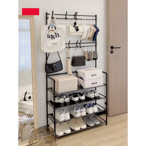 Rak Sepatu 4 Susun Stand Hanger Besi Gantungan Baju Jaket Topi Tas