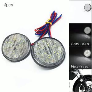Aria Taillights Reflector 2pcs High Brightness LED Motorcycle Rear Tail Lights for Car Truck 12V Round Bumper Reflector 7K5N3