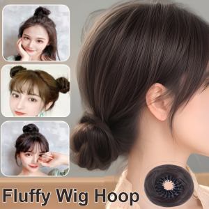 Women Hair Bun Wigs Natural Fluffy Ball Head Hair Ring Synthetic Hairpiece Lightweight Natural Look Wigs