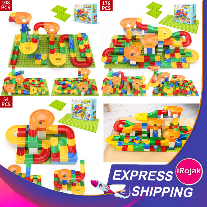 [iRojak] DIY Changeable Assemble Bricks Slide Blocks Set Puzzle Duplo ...