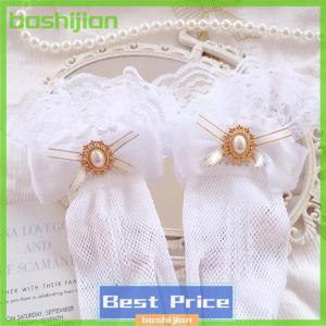 bashijian Cô Gái Lolita lưới cung hoa ren Găng tay đen trắng ren găng tay Lolita ren tay áo Cosplay đồ trang sức