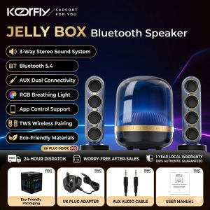 Koorfly Bluetooth Speaker Harman Sound9 Drivers Stereo Sound 130W Powerful Bass Support APP Control Premium Home Decor