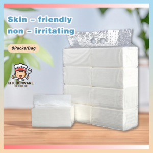 (Eldridge) 8packs Tissue Packs Organic Facial Tissue Paper towel 4 ply Toilet Paper Car Tissue