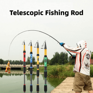 MEEU Carbon Fiber Telescopic Fishing Rod Ultralight Non-slip Handle Portable Fishing Pole Rust Resistant Comfortable Grip Spinning Fishing Rod Outdoor