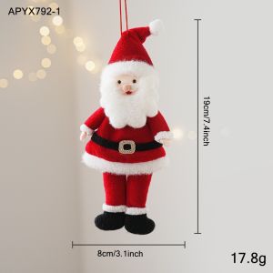 NAELIN Thủ công vải Đồ trang trí ông già Noel Viền lông mềm mại Hình Dáng Búp Bê  dây chuyền bằng vải Mềm mại Bộ nhiều kiểu dáng Đồ trang trí ngày lễ Trang trí cây thông Noel