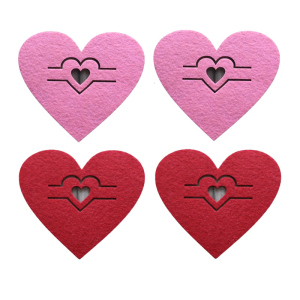Set of 4 Portable Valentine Heart Cutlery Holders Utensils Pouches Add Touch of Romance to Any Dining Setting