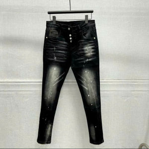 Quần jean nam  pơ bồ tem tag  dập nếp nhăn chất bò from skinny co giãn  cao cấp mẫu mới-ATC77 SHOP