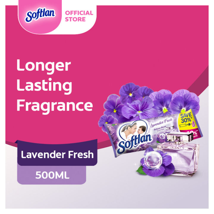 Softlan Anti Wrinkles Lavender Fresh (Purple) Fabric Softener 500ml Refill Concentrate Pouch