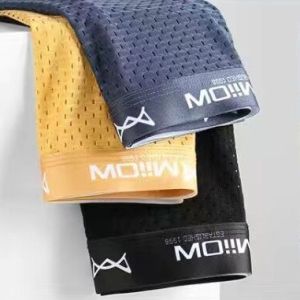 KUCHAR 3 cái Chất lượng cao Lưới thoáng khí Đồ lót nam Quần đùi Boxers Quần lót Ice SIlk Quần lót Plus Size