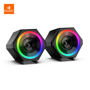 KISONLI Gaming Speaker Laptop/Komputer L-6060 Dynamic RGB Lightning And Dual Bass