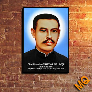 Tranh Treo Cha Phanxicô Xaviê TRƯƠNG BỬU DIỆP - Đóng khung đầy đủ - Tranh chưa làm phép