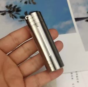 Large Size High Capacity Stainless Steel Keychain Pill Holder – Pill Container Portable Pill Case for Backpack Keyring Watertight Travel Pill Container for Medicine