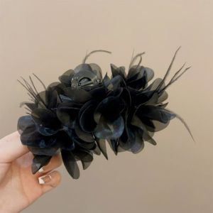 กิ๊บติดผมขนนกรูปดอกไม้ MODE Korea เครื่องประดับผมหนีบที่ติดผมผู้หญิงที่สง่างามสำหรับเด็กผู้หญิง