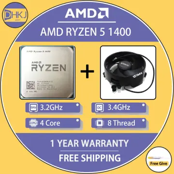 中古 AMD Ryzen 5 1400 BOX YD1400BBAEBOX 3.2-3.4GHz 4 Core 8 Thread TDP65W AM4