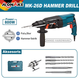 MONAKE Mesin Bor Bobok 26mm Rotary Hammer Drill Impact Beton Tembok Listrik Bobok MK-26D