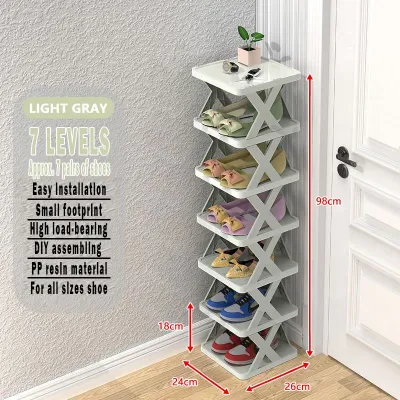 Shoe Rack Multi-Layer Folding Organize Vertical Shoes Rack Free Standing Shoe Rack Space Saving Easy Installation DIY Simple Shoe Rack