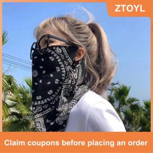 【ZTOYL】 หน้ากากกันแดดแนวพังค์แฟชั่นสำหรับผู้ชายและผู้หญิงผ้าพันคอป้องกันยูวีสำหรับใช้ในฤดูร้อนผ้าพันคอคล้องหูผ้าพันคอแบบคาดศีรษะสำหรับเล่นกีฬาปั่นจักรยานกลางแจ้งเล่นกีฬา