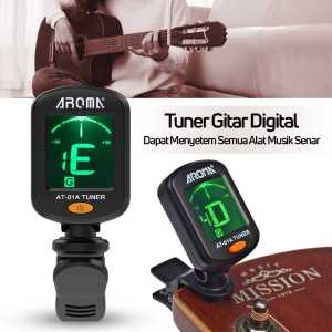 Tuner Gitar Digital Otomatis Akustik Rotatable 360 Degree Universal Tone Calibration